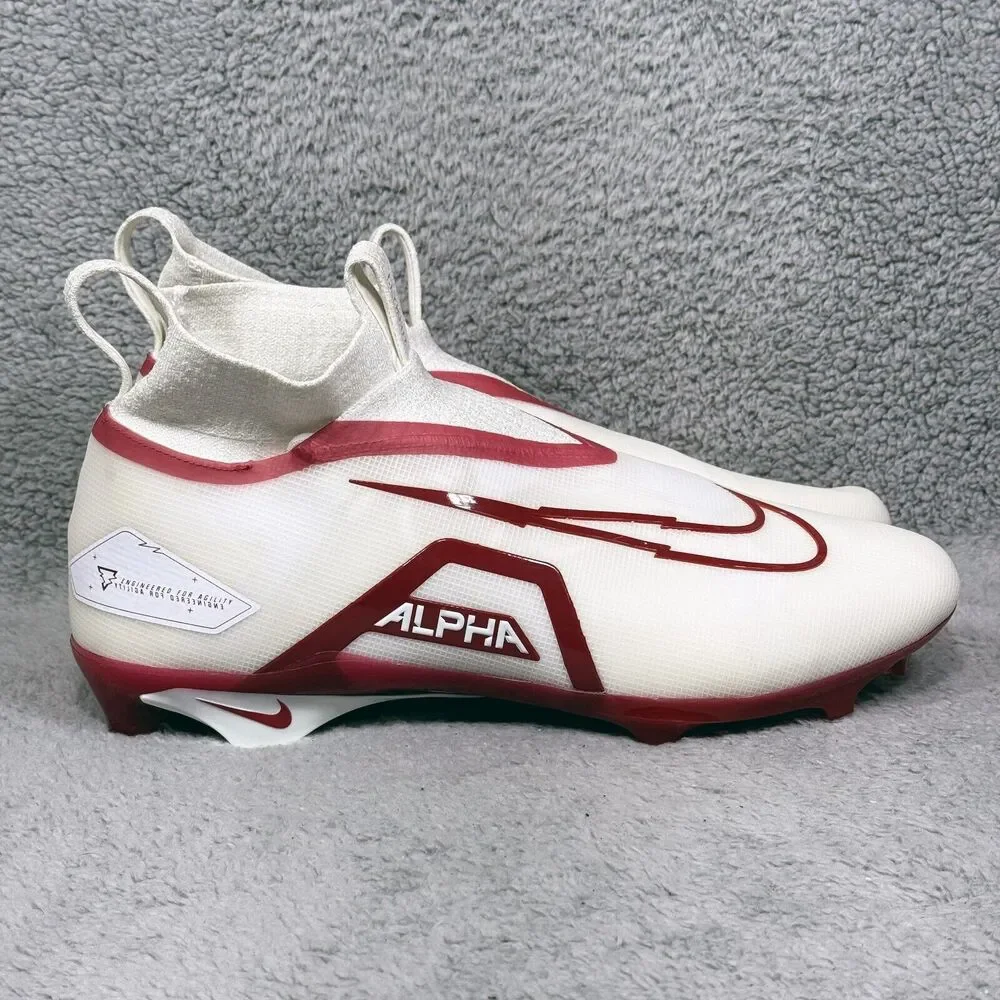 Nike Alpha Menace‎ Elite 3 Mens Size 16 Football Shoes Cleats White Dark Red